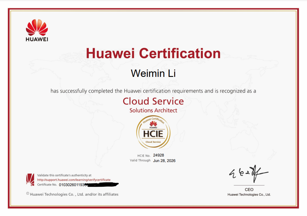 HCIE-华为云云服务专家解决方案架构师